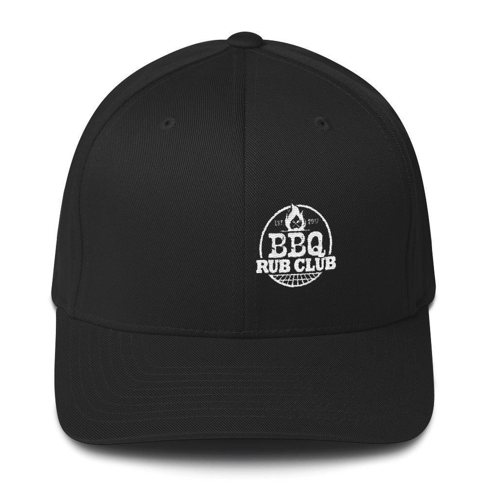 BBQ Rub Club Flex Fit Hat White Logo